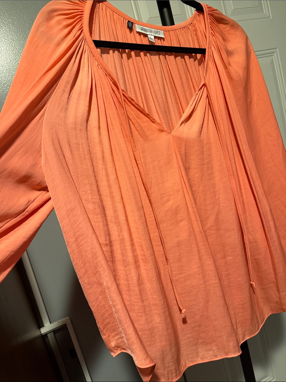 Jennifer Lopez Coral Peasant Blouse - Picture 5 of 6